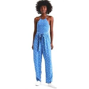 American Eagle Smocked halter tie Jumpsuit Size M
